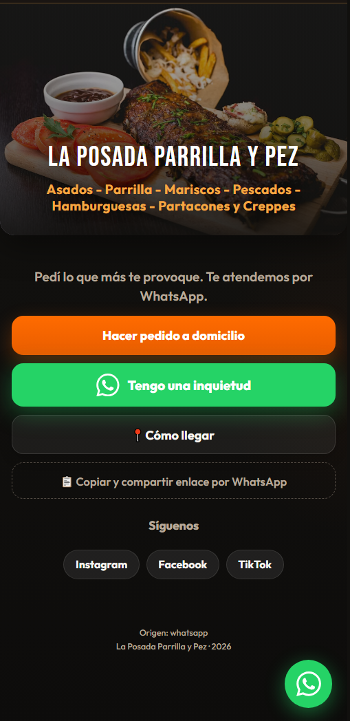 Entrada por WhatsApp — pedido a domicilio Autocont